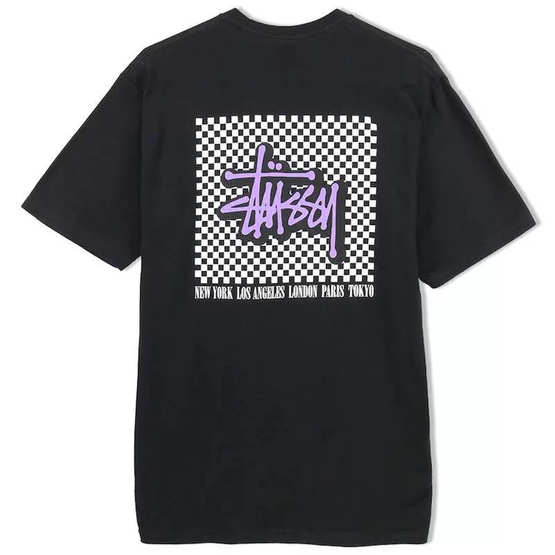 ÕýÆ·stussy¶ÌÐä checkers tee 18SS ÌøÆåÅ̸ñ×ÓÄÐÅ®ÇéÂÂTÐô¿íËÉÏÄ