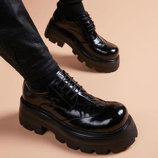 新款 2025冬季 高档厚底增高德比鞋 英伦正装 休闲皮鞋 真皮男鞋 男爆款