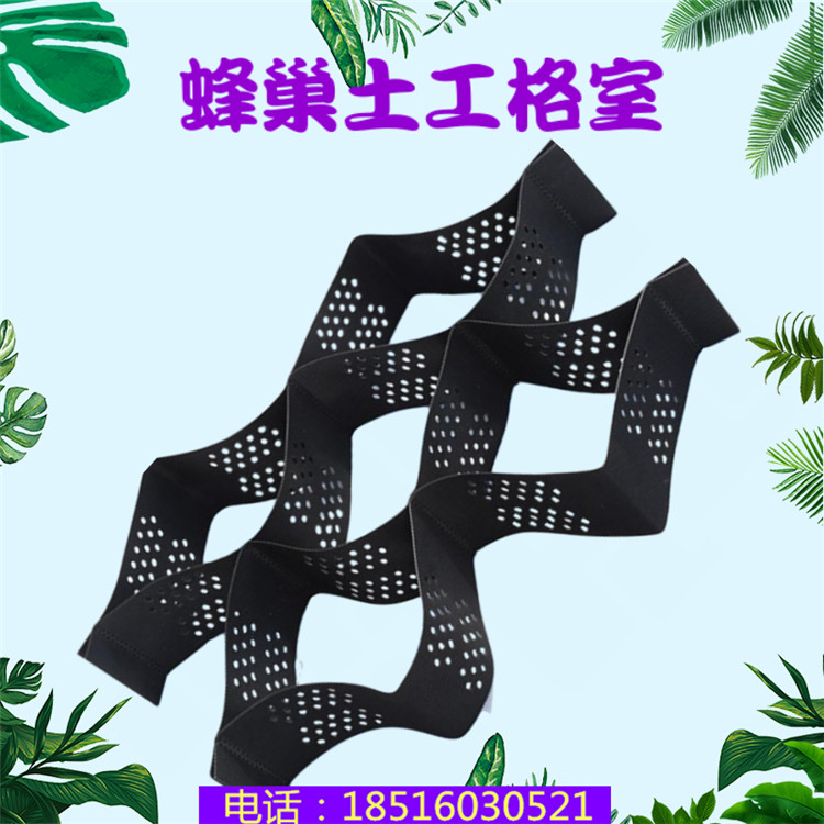 藕池鱼塘护坡种植绿化带孔立体蜂巢土工格室伸缩自如蜂窝网格现货