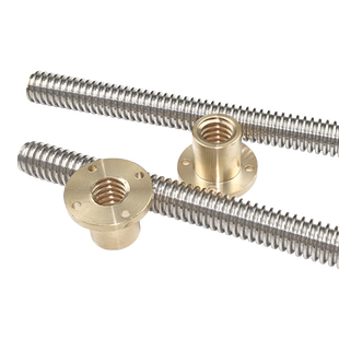 304不锈钢梯形丝杆 T型不锈钢丝杆T16*4 长度随意切割 铜法兰螺母