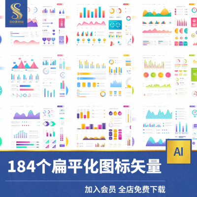 数据图形分析分类ppt会议图标统计图表商业ai矢量图设计素材