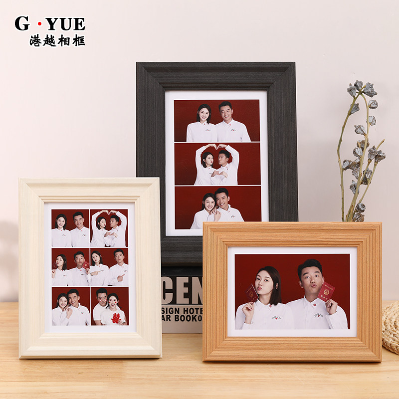 简约创意结婚登记照周年纪念相框挂墙三四五六连夫妻领证照片摆台