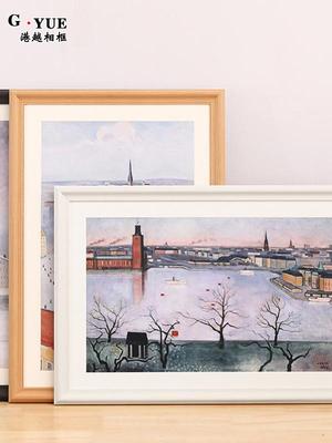 实木画框定制大相框挂墙12 16 18尺寸24照片空框8ka3拼图框架装裱