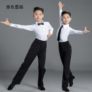 少兒男童拉丁舞服兒童長袖 新款 演出比賽標(biāo)準(zhǔn)服男孩專業(yè)考級規(guī)定服