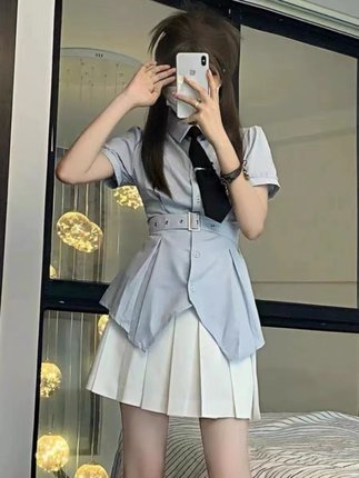 可爱jk制服短袖套装纯欲小个子水手服少萝短裙日系二次元穿搭甜妹