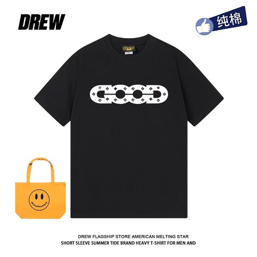 drew美式潮流good印花百搭短袖