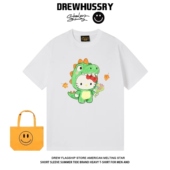 drew卡通可爱恐龙Kitty印花休闲百搭趣味重磅短袖 T恤男女小众上衣