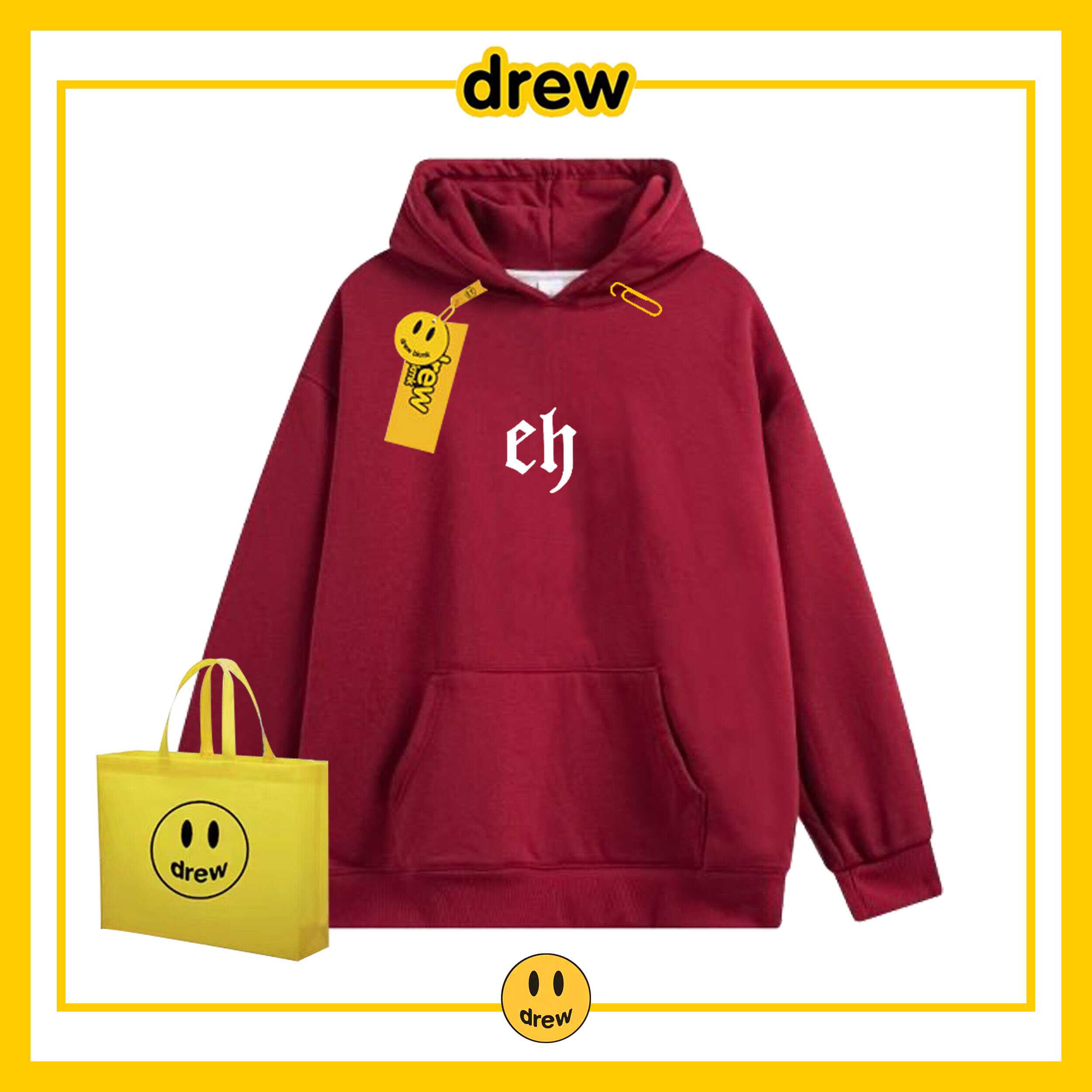 经典简约drew重磅情侣帽衫连帽