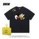 drew美式 复古趣味fuck米奇印花百搭纯棉短袖 T恤男女简约纯棉上衣