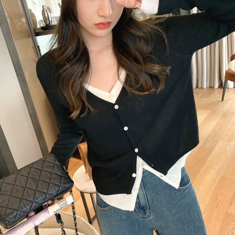 春季假两件百搭宽松毛衣针织衫韩版小香风纽扣外搭设计女上衣外套,女装/女士精品,毛针织衫,淘宝优惠券,粉丝福利购,淘宝优惠卷