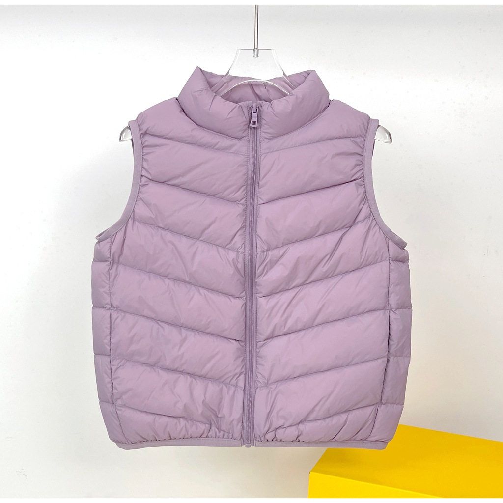 优品儿童轻薄款羽绒马甲男女童立领拉链背心简约百搭冬季新款宝宝