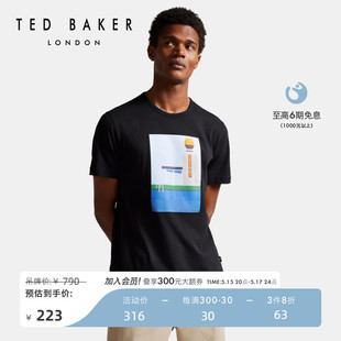 T恤261346 文艺图案宽松圆领短袖 BAKER秋冬男士 TED