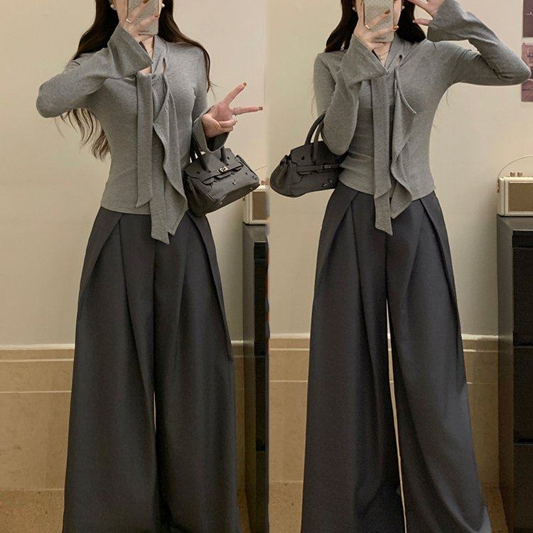 实拍大码女装2026春季新款韩系纯欲V领上衣垂感显瘦西装阔腿裤,女装/女士精品,大码套装,淘宝优惠券,粉丝福利购,淘宝优惠卷