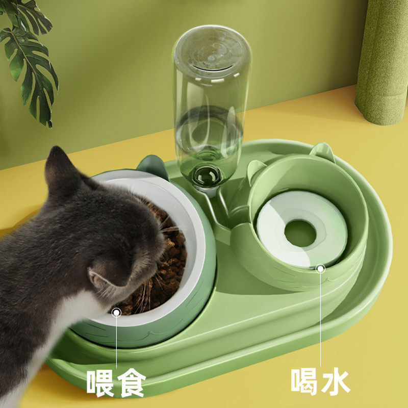陶瓷自动饮水猫狗碗三合一