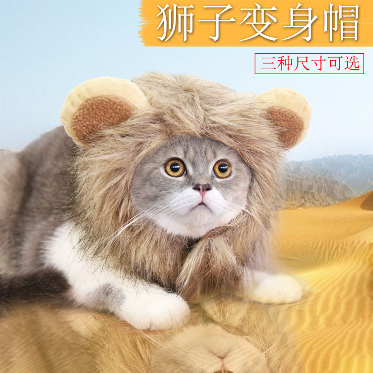 万圣节狮子变身鬼节宠物狗狗猫咪帽子可调节狗用品猫衣服饰秋冬