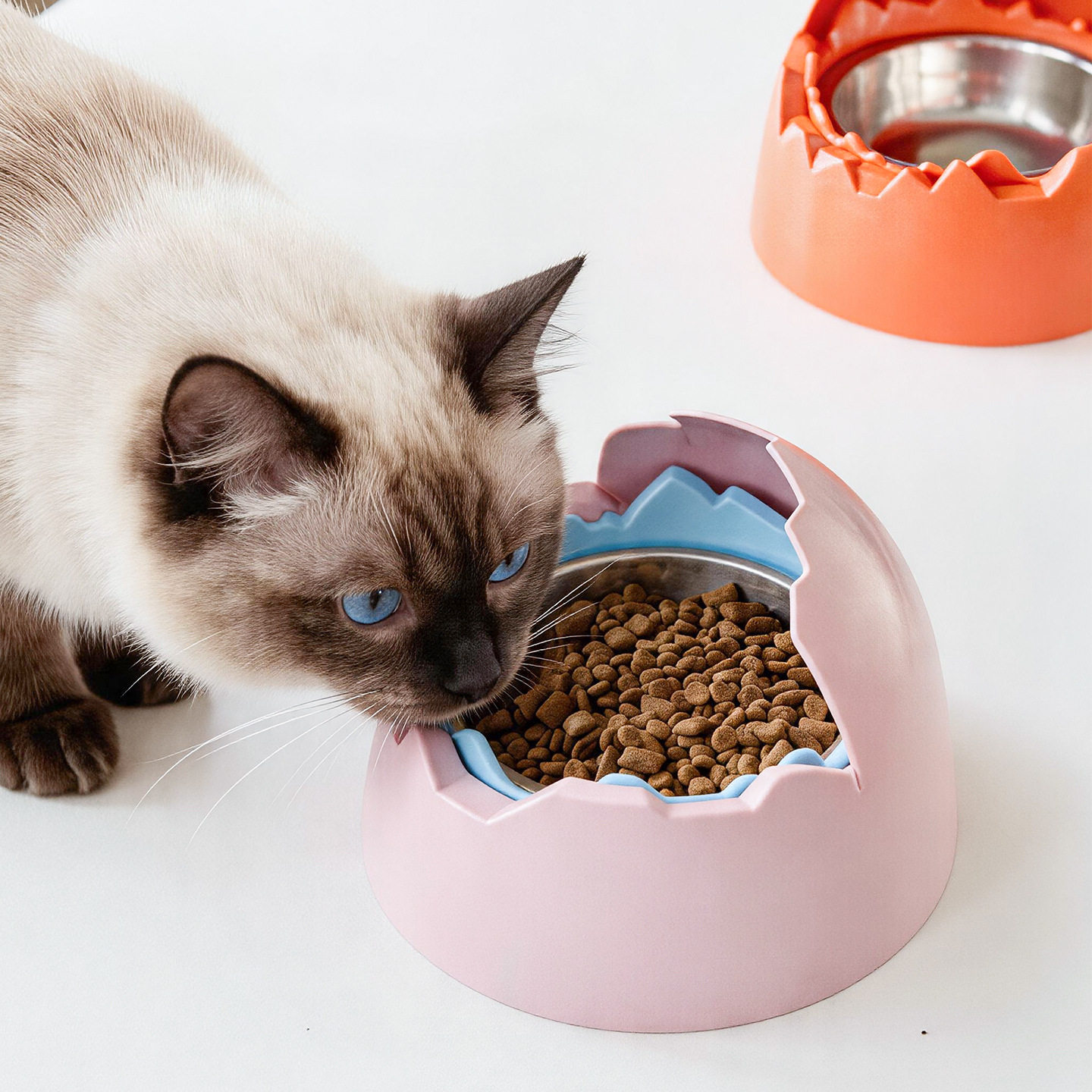 猫狗喂食碗蛋壳造型大容量猫咪碗护颈宠物喂食器猫碗