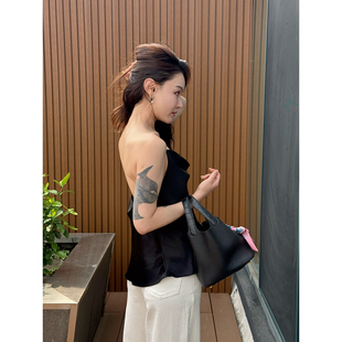 DUO智仙生 优雅暴动极简黑色礼服露背小抹胸