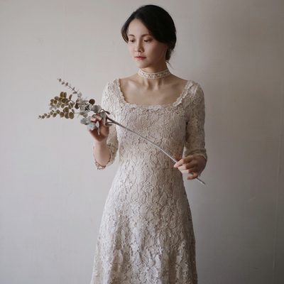 SHOOYA韩国蕾丝方领礼服轻婚纱