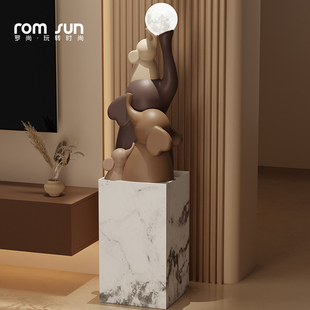 大象客厅电视柜旁落地灯摆件大尺寸乔迁礼物高级感沙发旁边装饰品