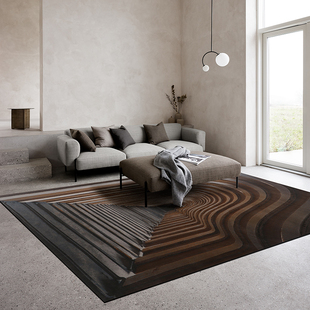 饰品地毯ins风高端沙发地毯 抽象艺术高级背景装 意式 轻奢客厅地毯