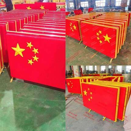 湖北发光国旗灯箱防水LED光源亚克力道路灯杆中国结立体吸塑五星