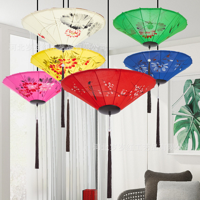 国风灯笼装饰飞碟景区彩灯24节气户外仿古方形宫灯手绘新中式