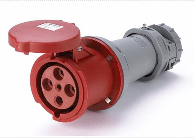 欧标工业插头 插座 连接器63a4孔三相 器具插头 暗装 防水ip44