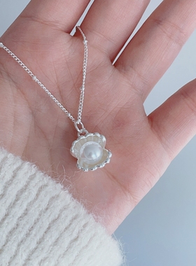 日韩贝壳珍珠项链简约优雅日常时尚约会通勤