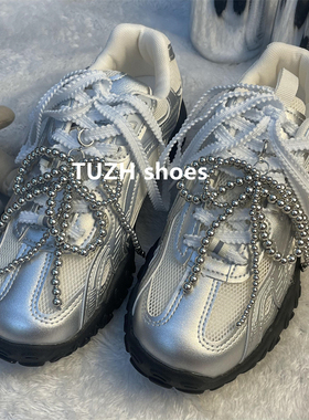 韩版珍珠蝴蝶结鞋扣ins装饰扣德训鞋少女芭蕾风小众温柔鞋花配饰