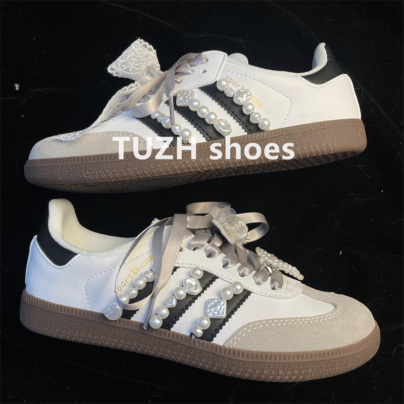 适合德训鞋配件diy异形珍珠材料包配饰芭蕾蝴蝶结花朵改造装饰扣