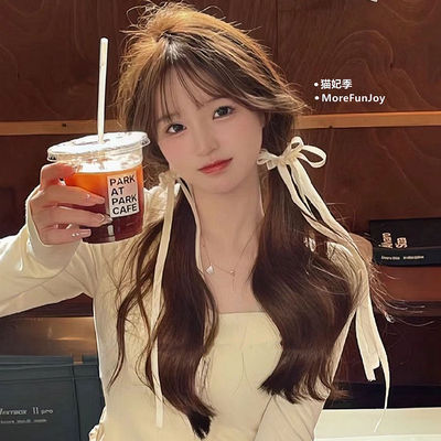 奶白色芭蕾风蝴蝶结丝带发夹