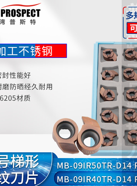 逗号梯形螺纹刀片MB-09IR40TR-D14 P6205/MB-09IR50TR-D14 P6205
