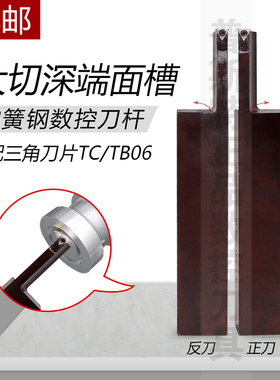 弹簧钢大切深端槽面数控车刀杆R/L2020/2525K/M06-60/180-T40