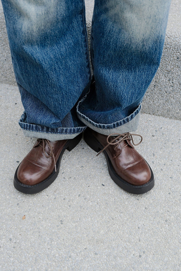 Nettle 2026年新款粗高跟百搭厚底小皮鞋女春秋系带圆头深口复古,女鞋,深口单鞋,淘宝优惠券,粉丝福利购,淘宝优惠卷