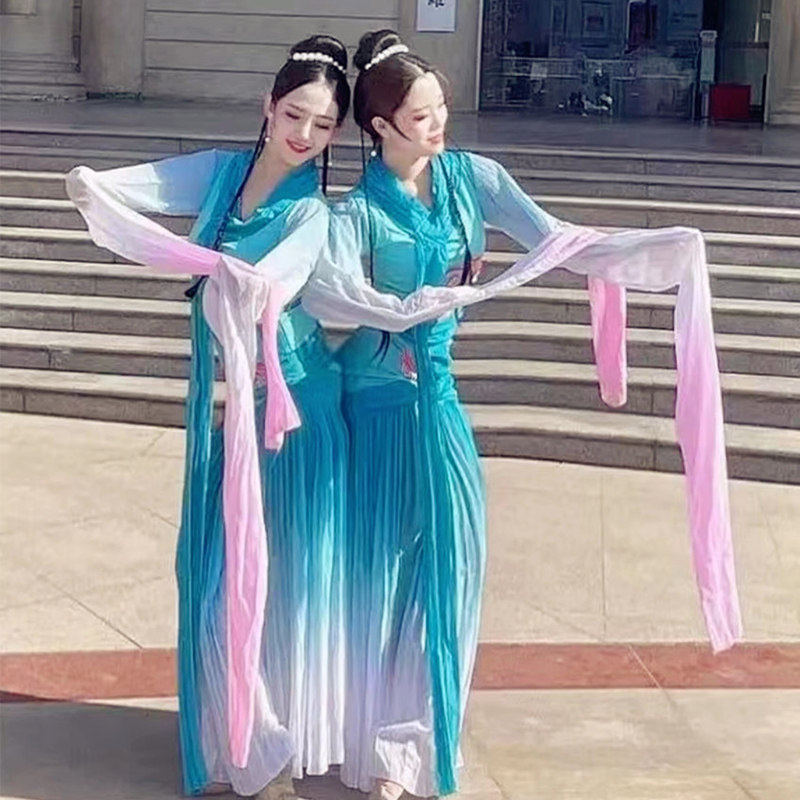出租采薇舞蹈服装水袖舞古典舞飞天舞剧仙女嫦娥奔月演出服租赁