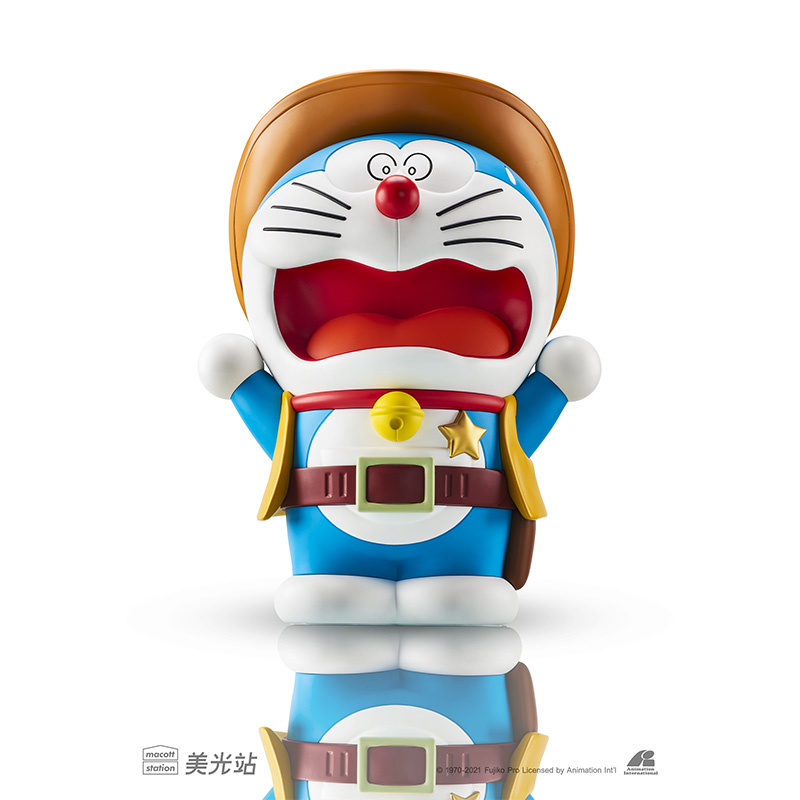 美光站哆啦A梦西部牛仔手办摆件