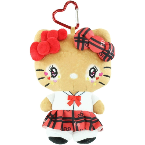 现货三丽鸥SANRIO涩谷辣妹格子裙kitty凯蒂猫毛绒挂件公仔玩偶