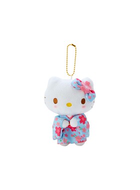 现货三丽鸥SANRIO蓝色樱花和服kitty凯蒂猫毛绒挂件公仔玩偶礼物