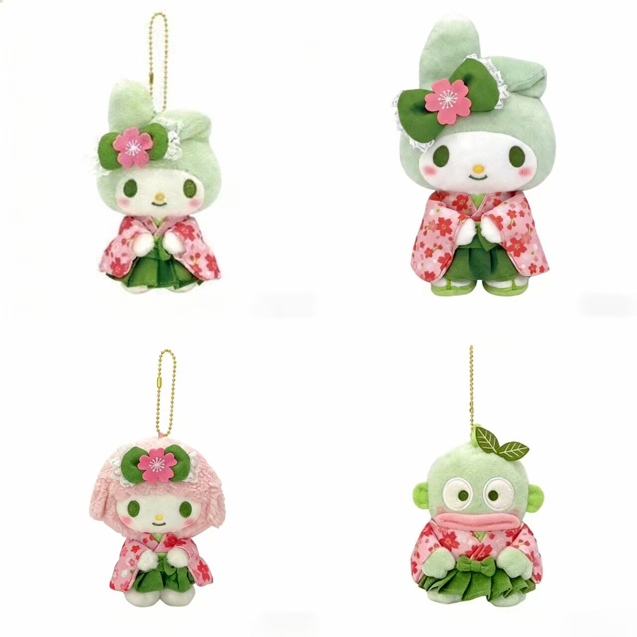 三丽鸥抹茶和服樱花美乐蒂小丑鱼小羊kitty凯蒂猫毛绒挂件玩偶