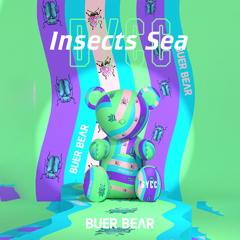 BUER BEAR布尔熊 × 东雅 INSECTS SEA 设计师限量款400%公仔摆件