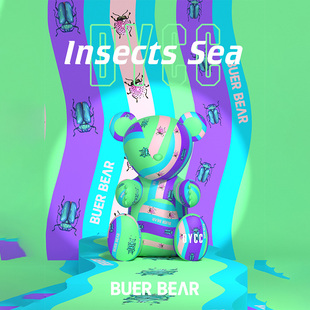 设计师限量款 BUER 400%公仔摆件 INSECTS SEA 东雅 BEAR布尔熊