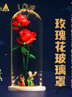 乐高玫瑰花展示盒防尘罩40460/40461花朵花束玻璃亚克力收纳盒子