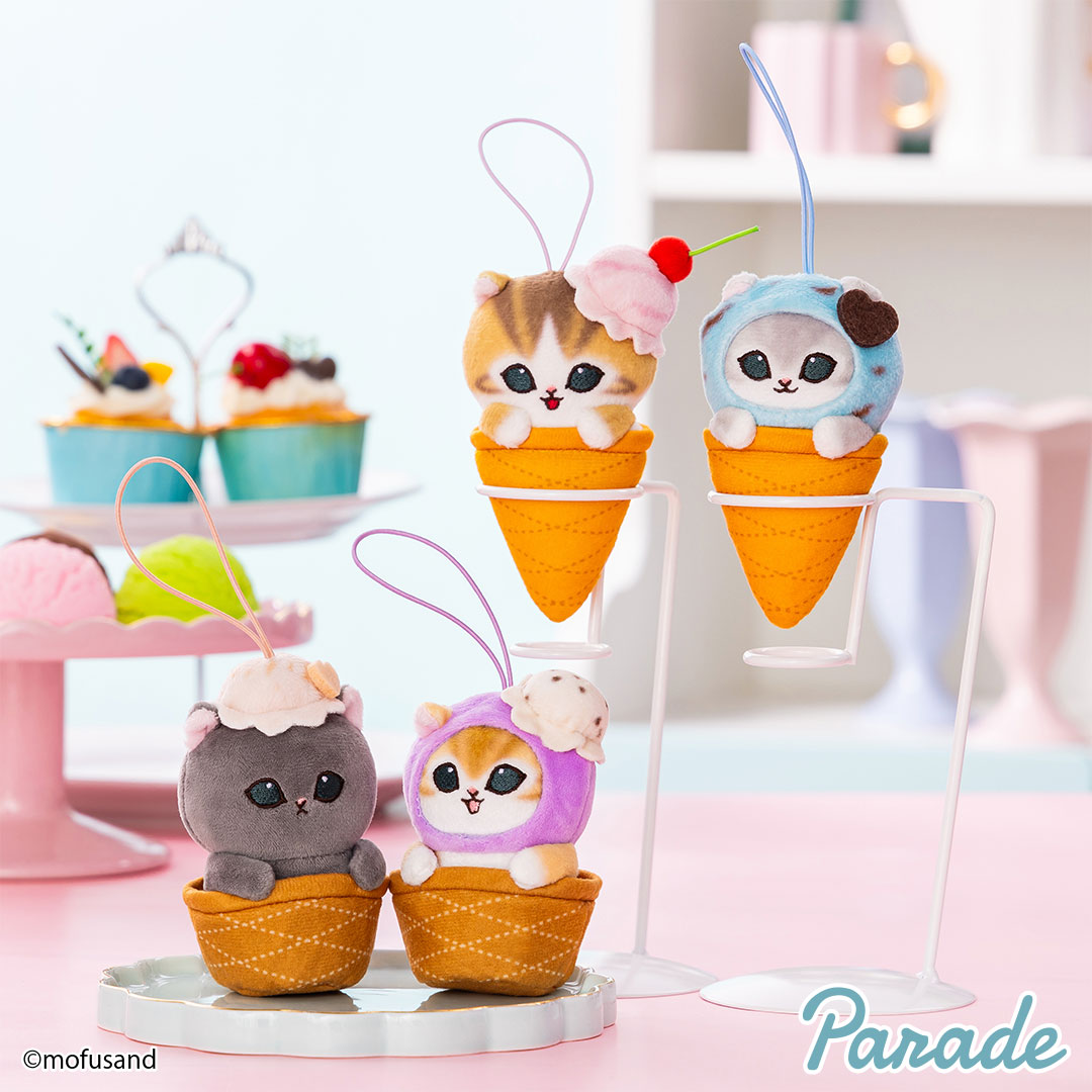 现货mofusand猫福珊迪鲨鱼猫冰淇淋系列毛绒挂件玩偶周边可爱网红