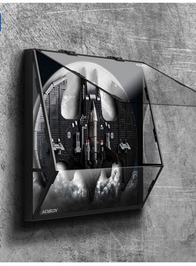 适用乐高76161蝙蝠翼展示盒展示柜上墙一体防尘罩保护罩灯光灯饰