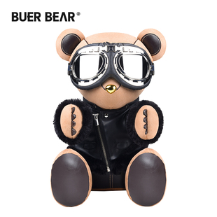 BuerBear 布尔熊 机车版公仔 潮流玩偶艺术摆件创意礼物潮玩玩具