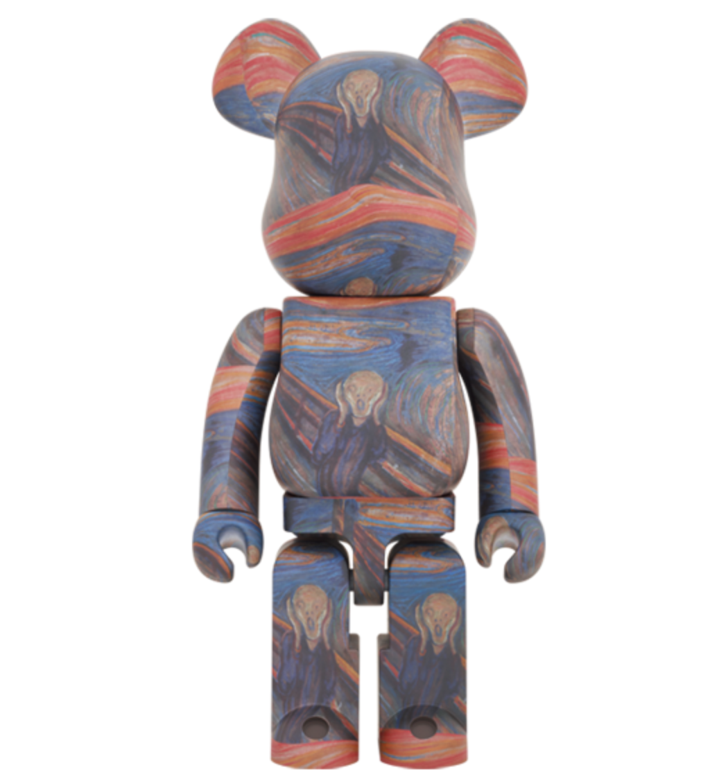 正品bearbrick蒙克呐喊积木熊1000@0%暴力熊手办摆件be@rbrick