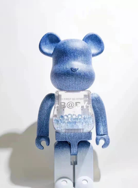 正品Bearbrick牛仔单宁千秋1000%积木熊BE@RBRICK暴力熊INNERSECT