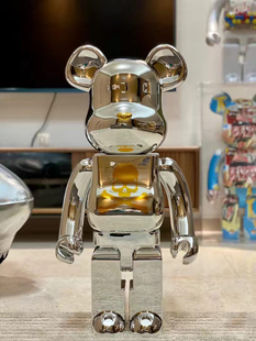 Bearbrick Master MIND JAPAN MMJ 电镀银积木熊1000% 400%暴力熊