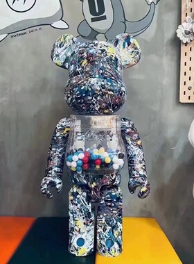 MY FIRST Bearbrick 泼墨千秋 1000%Jackson pollock积木熊暴力熊