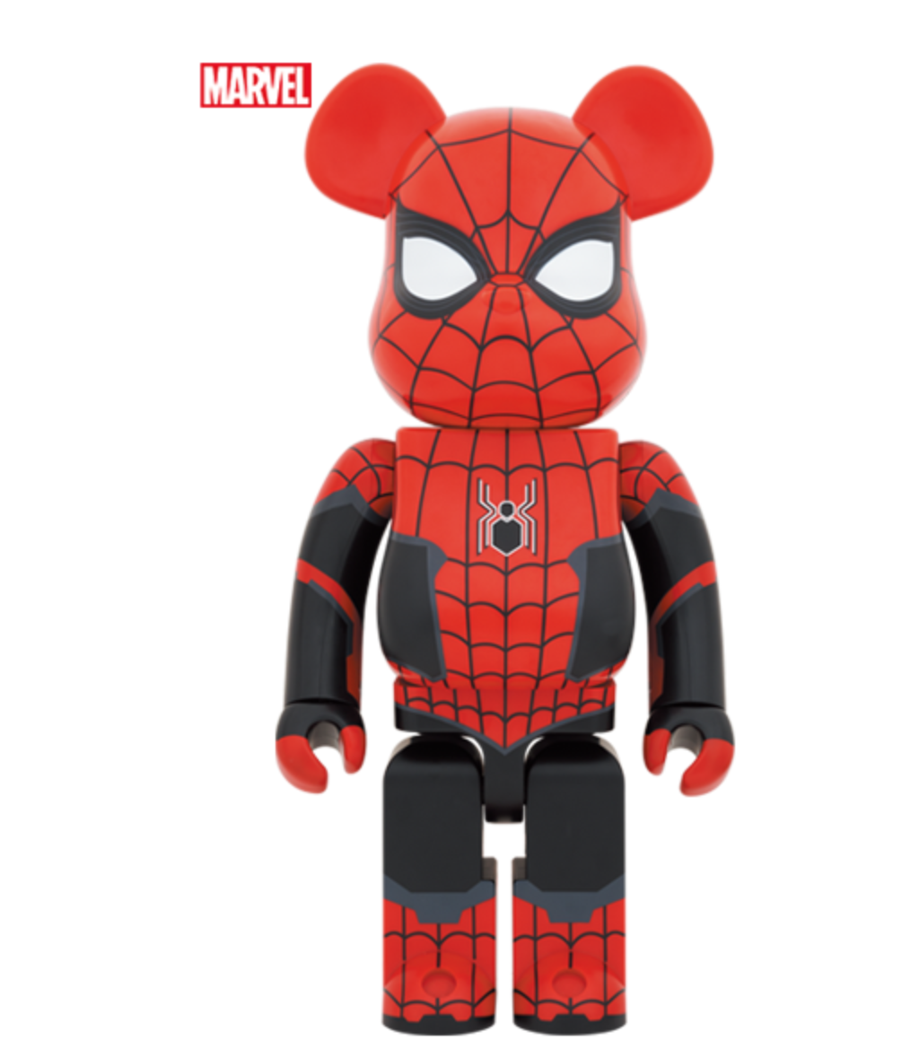 正品 bearbrick 黑色蜘蛛侠1000%积木熊 手办摆件暴力熊be@rbrick